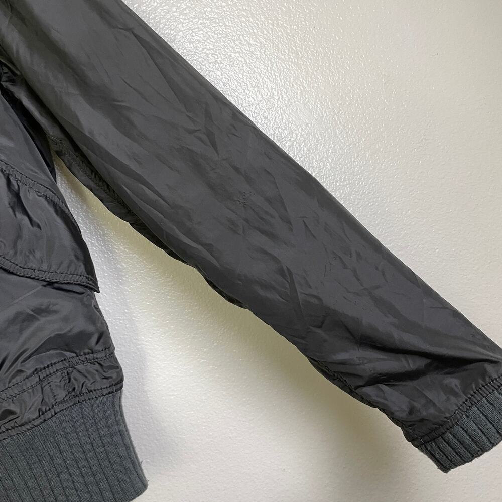 Alpha Industries Flight Jacket Mens Medium Grey Outdoors Full Zip Lined Hooded - Picture 3 of 10